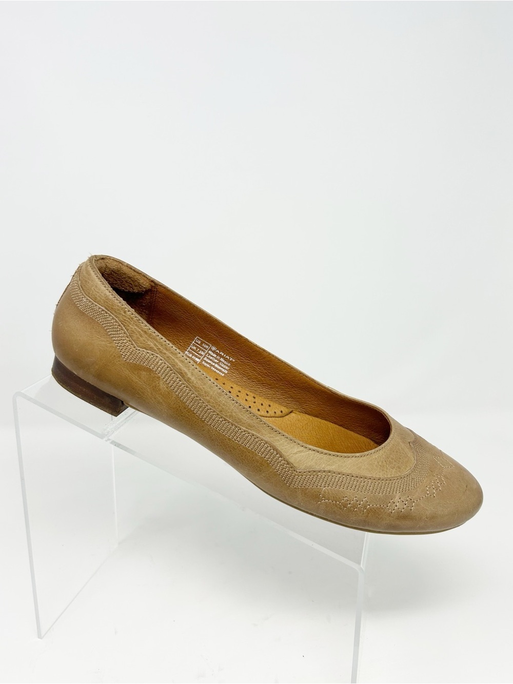 Ariat Dreamer Womens Ballet Flats Brown Western Stitch Slip-On Shoes Size 10